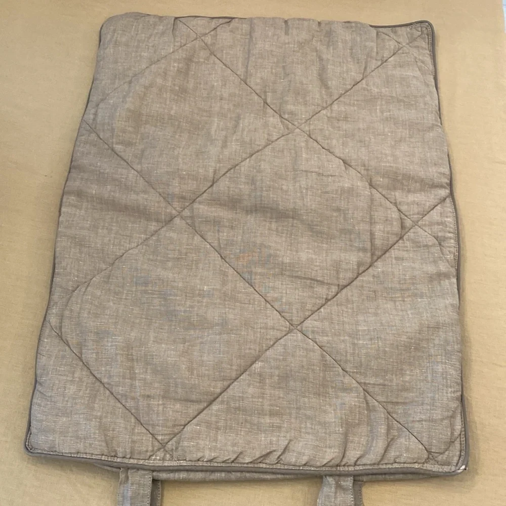 Set of Two Standard Pottery Barn Quilted Linen, Silk and Cotton Blend Shams